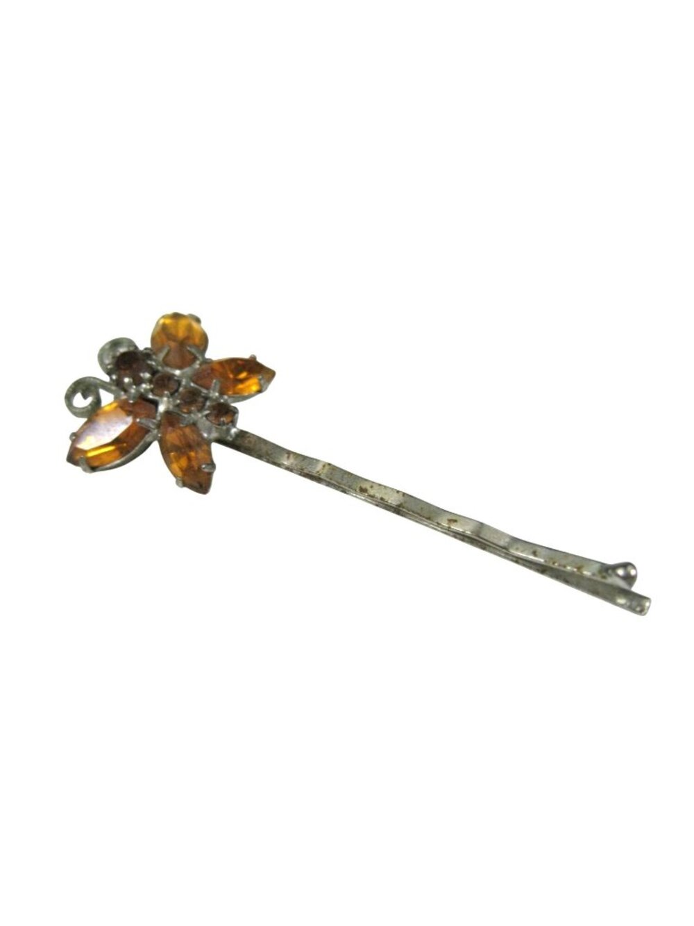 Vintage Tarina Rhinestone Hair Clip Butterfly Bobby Pin Barrette